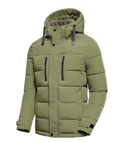 Justin - herren-winterjacke mit abnehmbarer kapuze