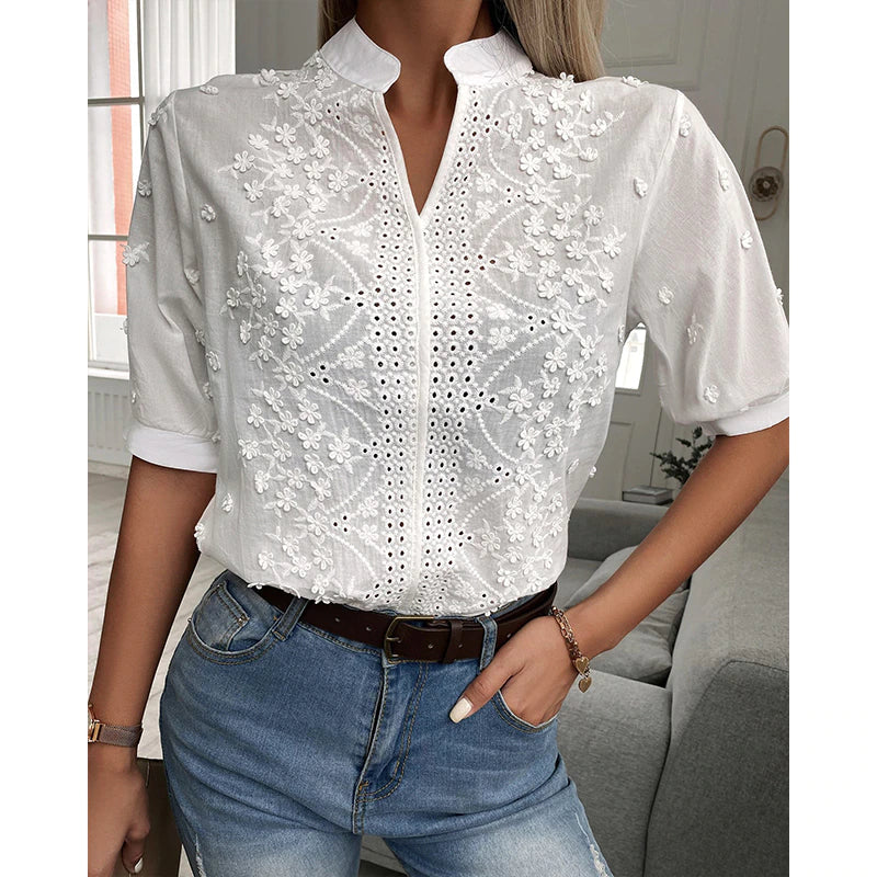 Bluse mit Spitzendetail