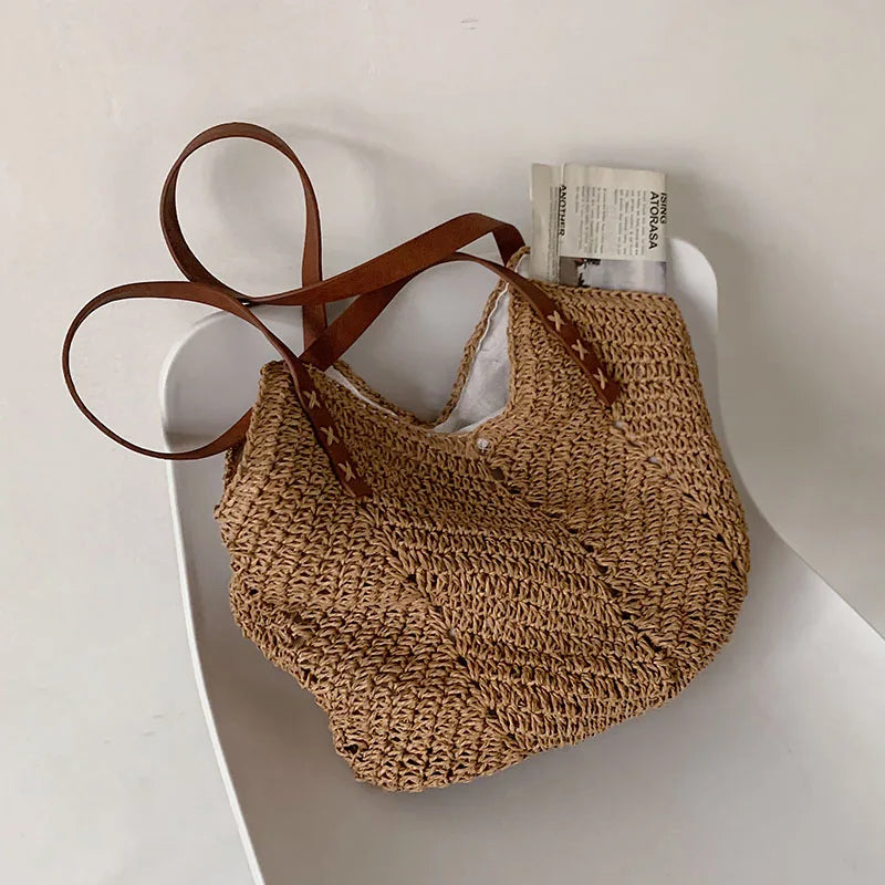 Bellachicha - Bohemian Style Handgefertigte Strohschultertasche für Damen