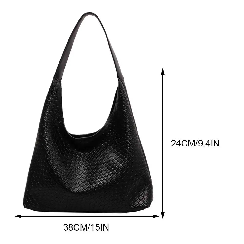 Bellachicha - Damen Vielseitige Schultertasche aus weichem Leder mit gewebtem Hobo-Design