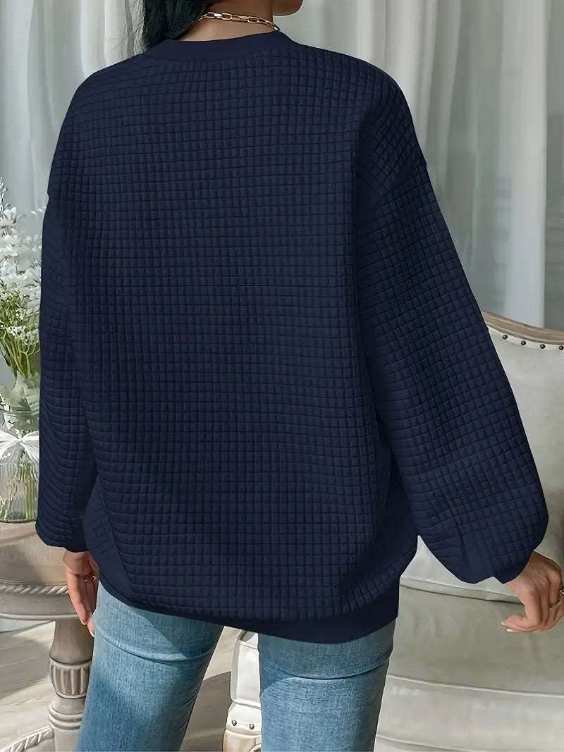 Olivia – lässiger lockerer waffelpullover