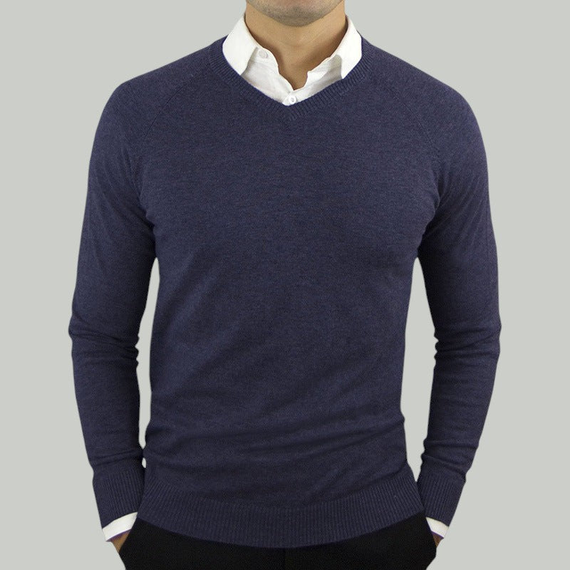 Frid | Herren Pullover langarm slim fit V-Ausschnitt