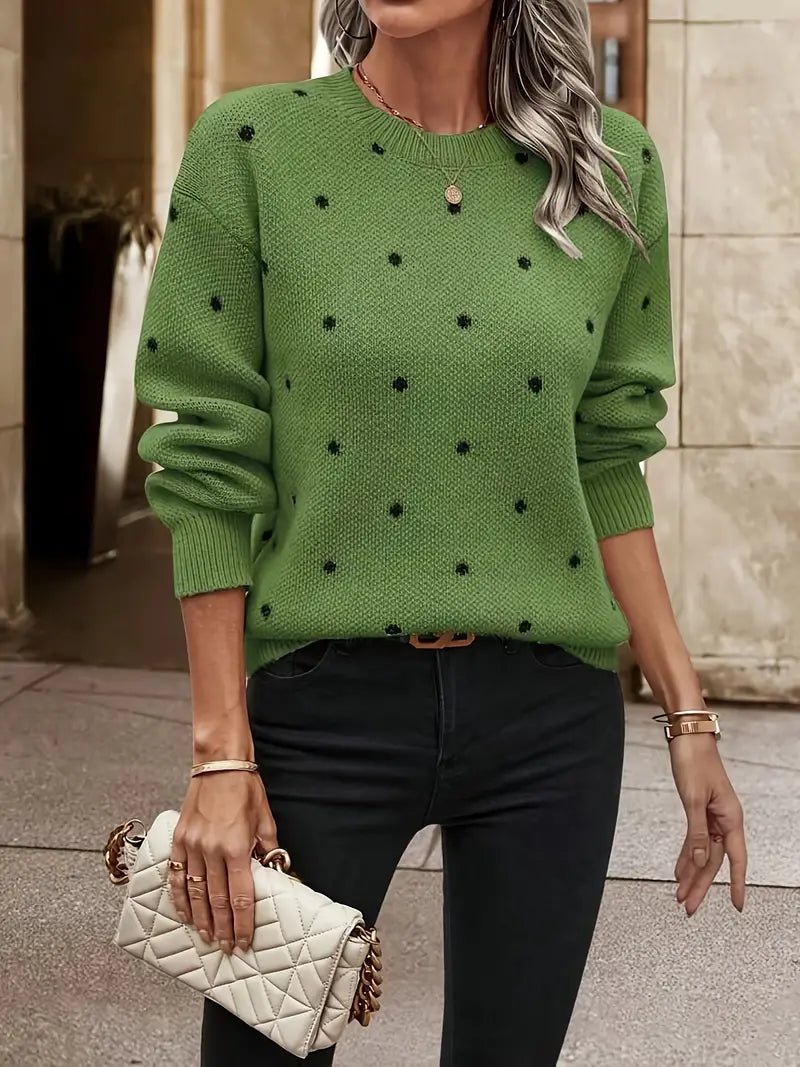 Chloe – pullover mit polka-dot-muster