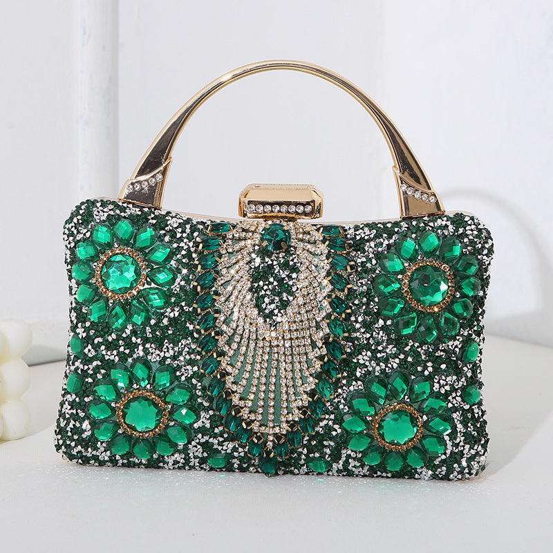 Bellachicha metallische handgefertigte Diamant-inlay-Abendtasche