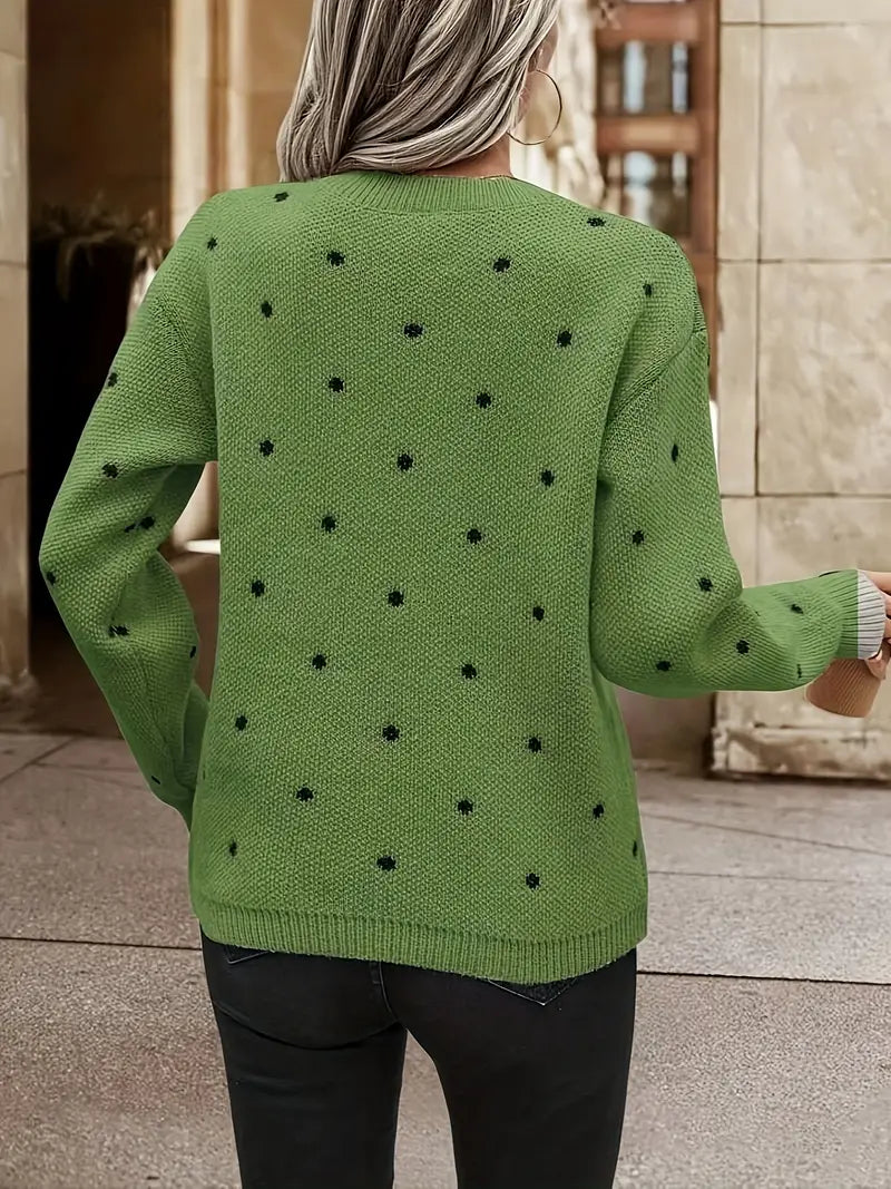 Chloe – pullover mit polka-dot-muster