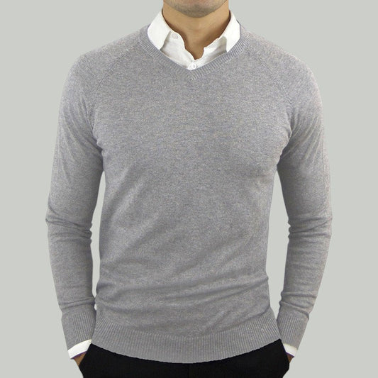 Frid | Herren Pullover langarm slim fit V-Ausschnitt