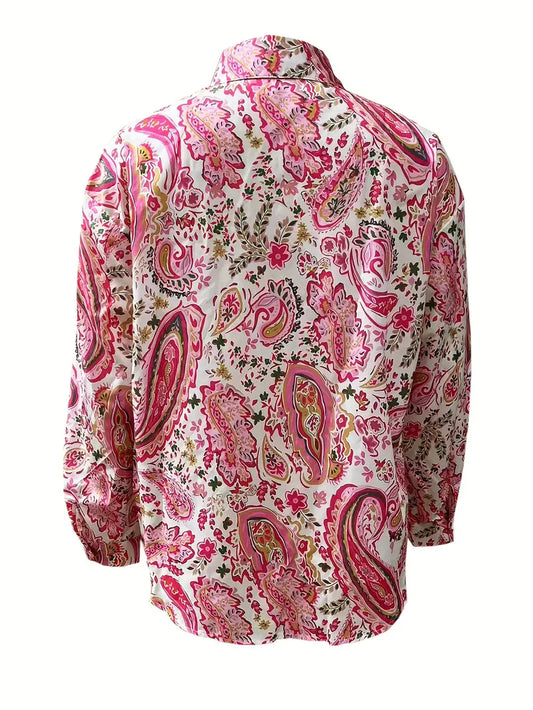 Megan – langarmhemd mit paisley-print und knöpfen