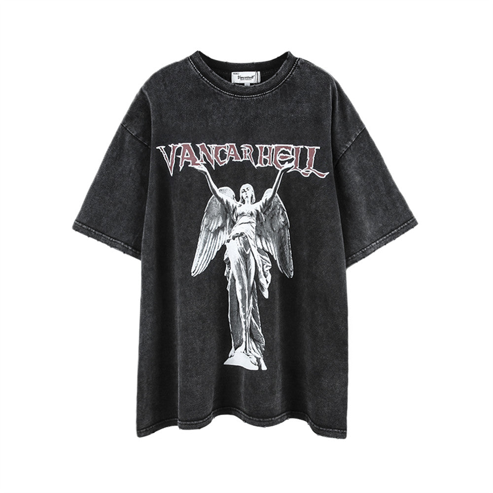 "Angel Statue" -  Oversize T-Shirt mit Print