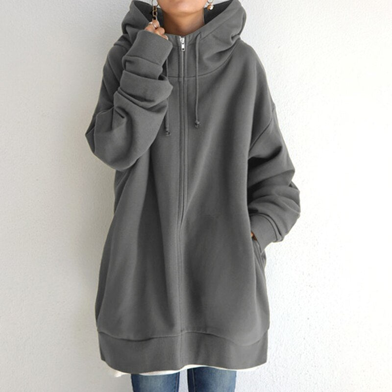 Kuscheliger Winter Pullover Hoodie in Übergröße - Cassandra