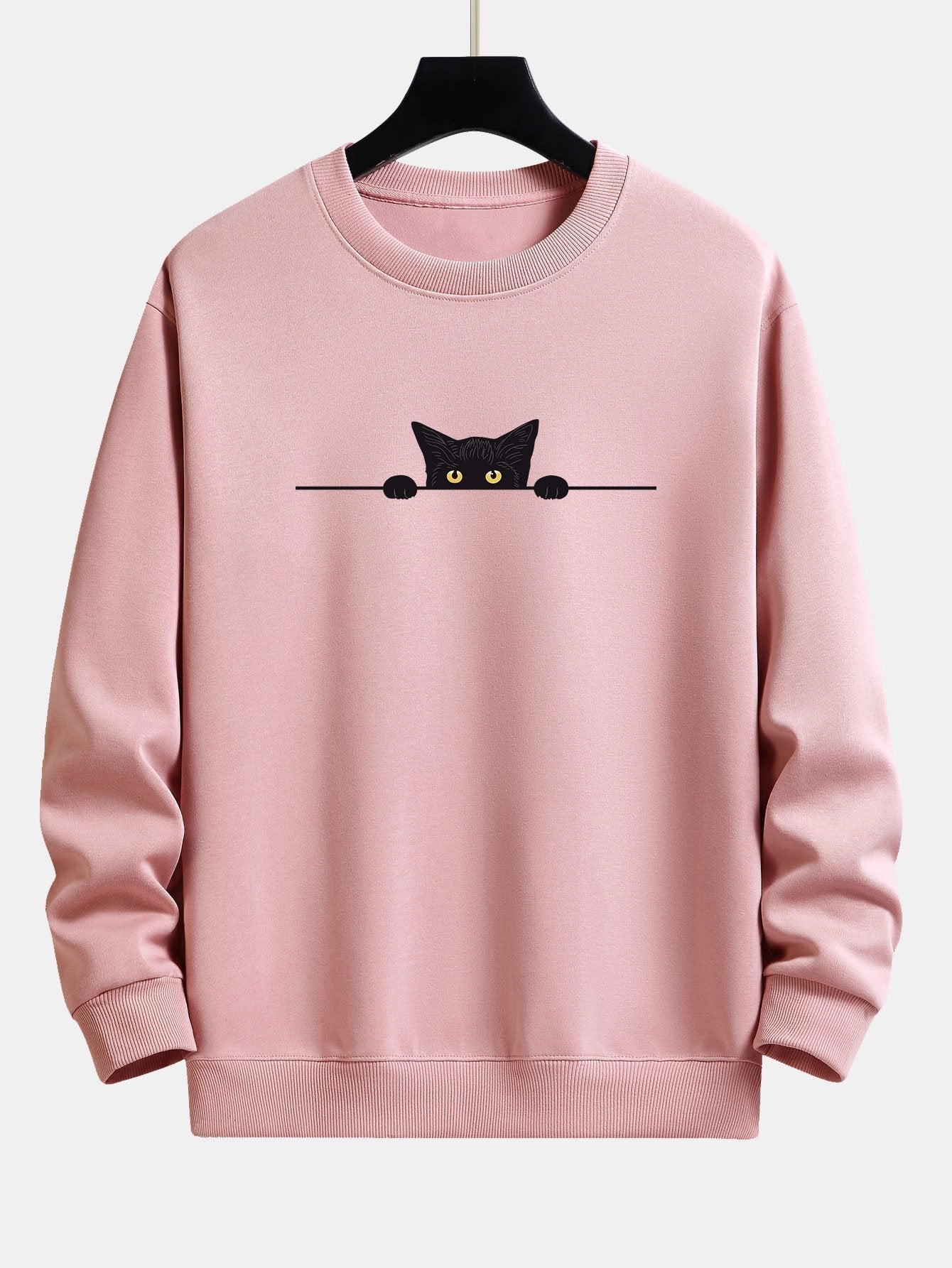 Mimi | Schwarzes Sweatshirt mit Katzendruck in lockerer Passform