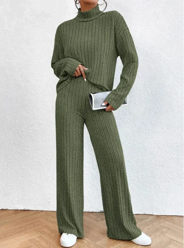 Niesh | Gestrickte Hose & Rollkragenpullover