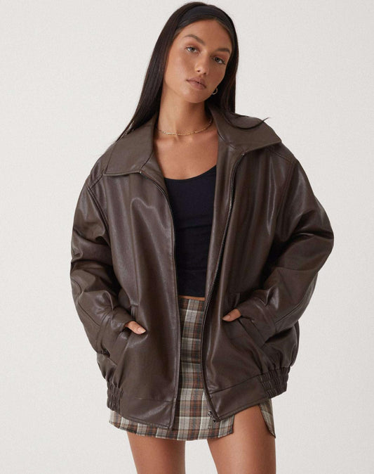 Lose lederjacke für damen